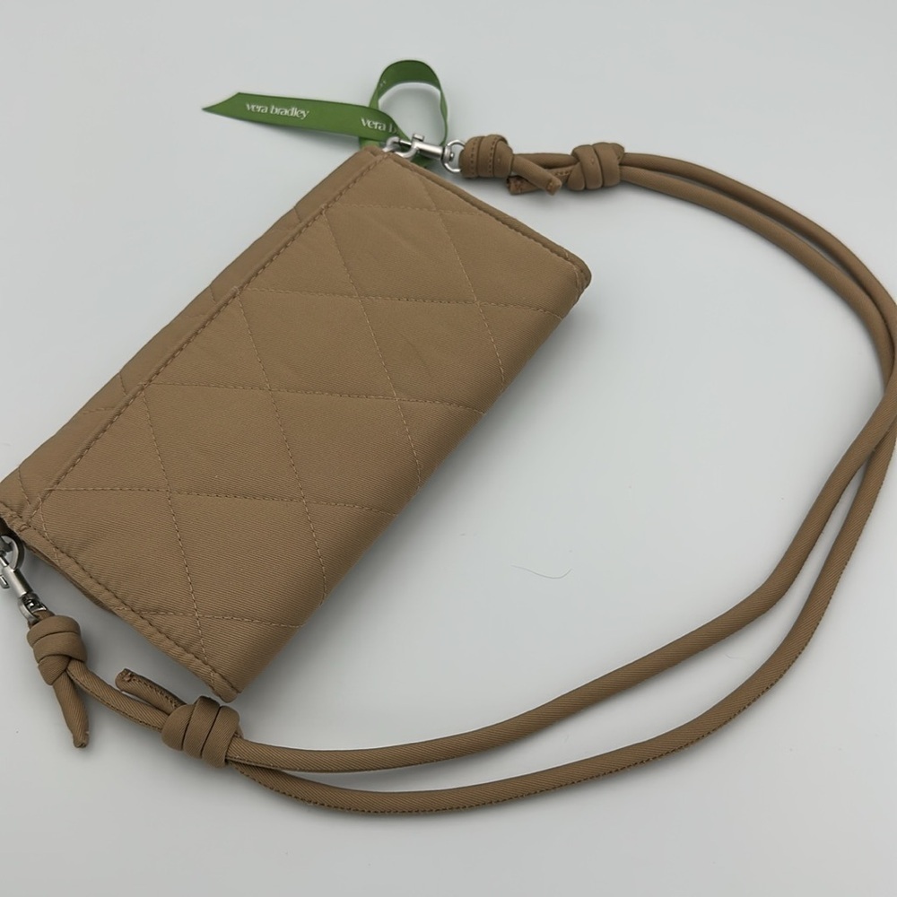 VERA BRADLEY Wildwood Wallet Twill Crossbody Tiger's Eye tan brown - Picture 12 of 12